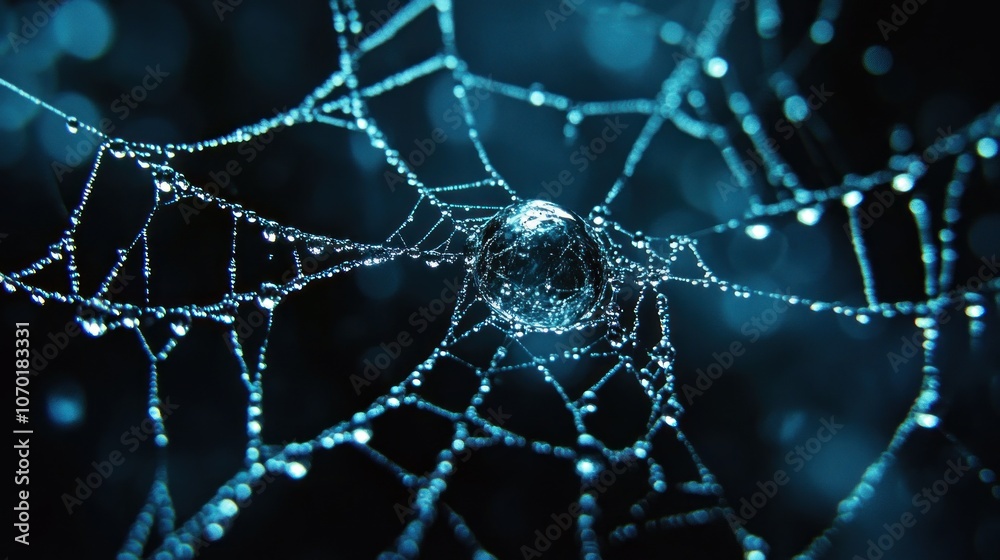 Dew Drops on a Spider Web