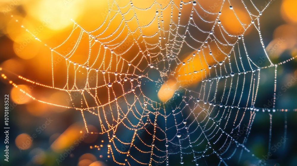 Dew Drops on a Spiderweb