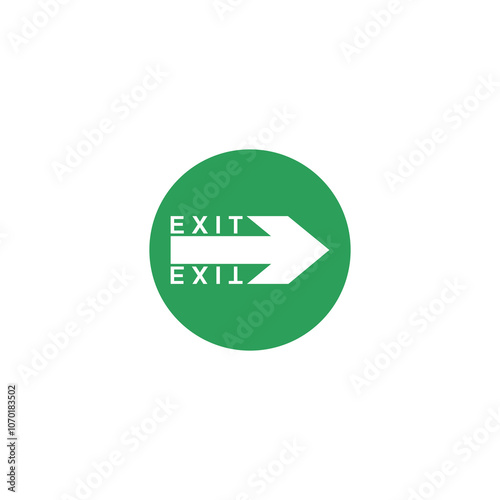 Exit door circle icon isolated on transparent background