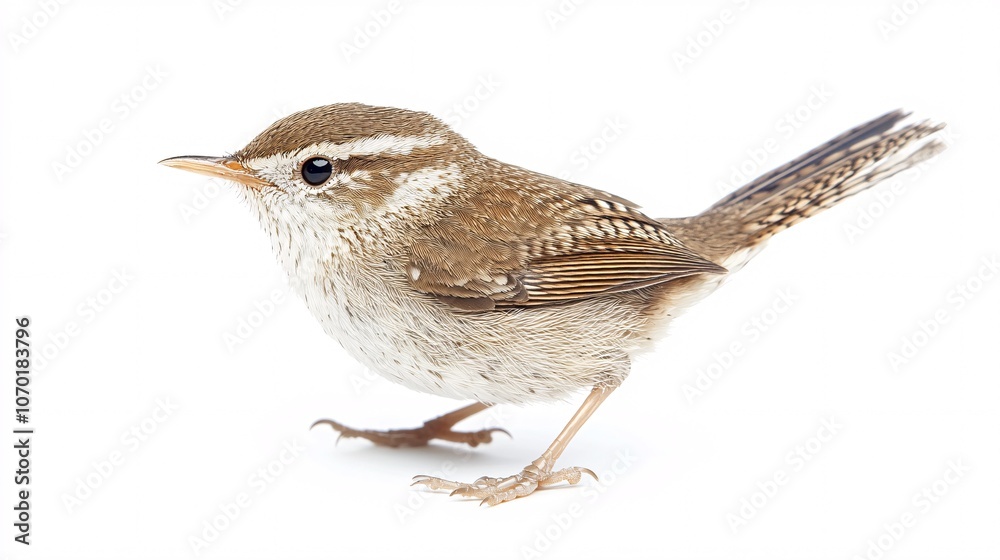 Rufous-naped Wren Isolated on White: A Captivating Portrait Rufous-naped Wren Isolated on White: A Captivating Portrait