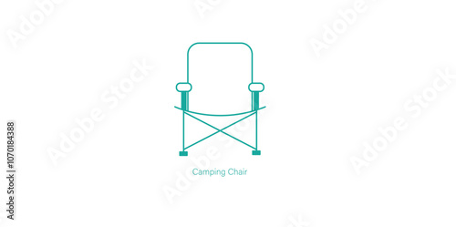Vector Icon of Foldable Camping Chair for Outdoor Adventures