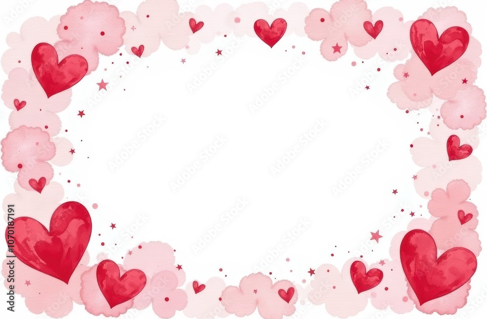 A hearts decorated frame on a white background, showing love. Romantic fashion concept with kiss print and. Valentines day idea. A hearts decorated frame on a white background, showing love. Romantic fashion concept with kiss print and. Valentines day idea.