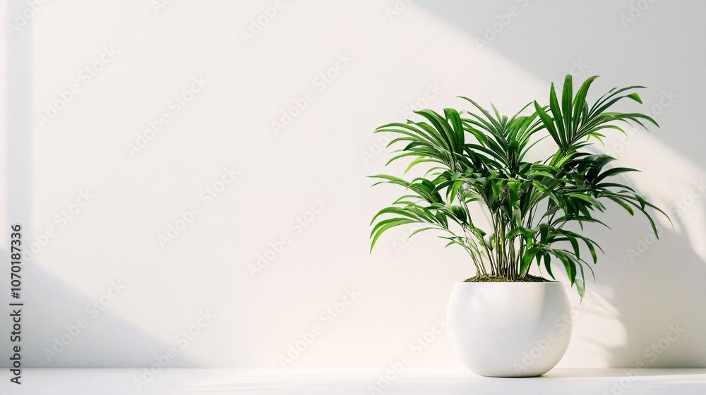 Potted Palm Tree in Minimalist Interior Potted Palm Tree in Minimalist Interior