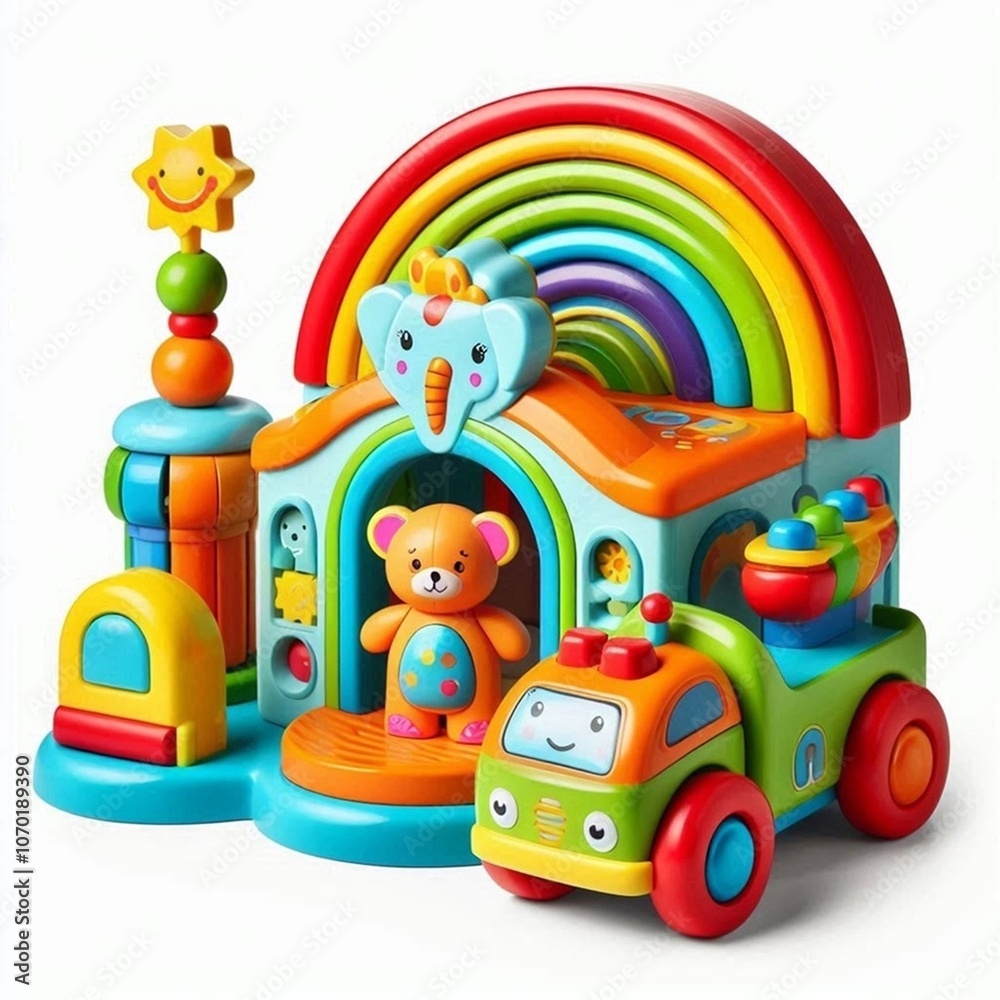 Fototapeta premium Educational toys for early child development for toddlers AI generated.