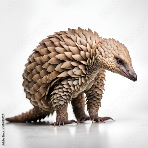 pangolin on white 