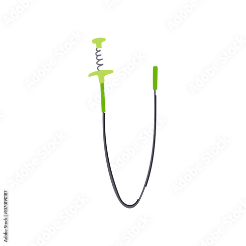 tool drain snake cartoon. pipe clean, removal flexible, auger manual tool drain snake sign. isolated symbol vector illustration