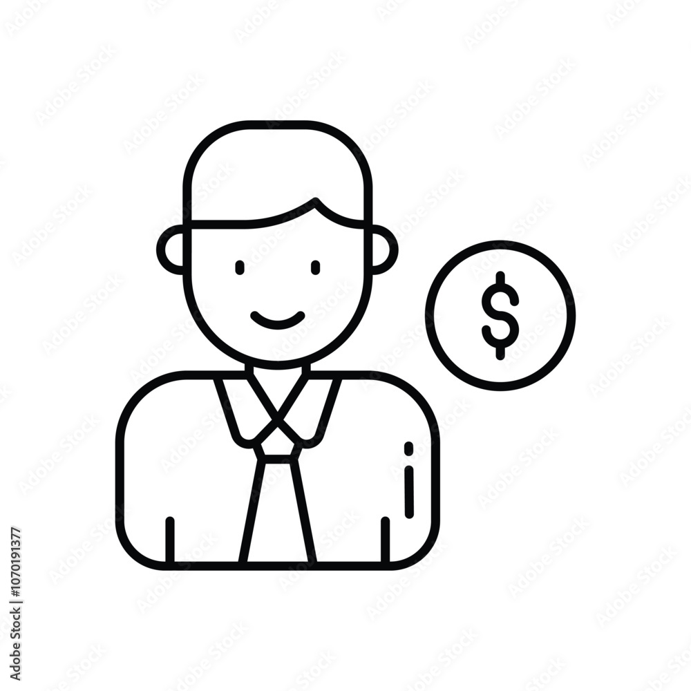 Salesperson vector icon stock illustration Salesperson vector icon stock illustration