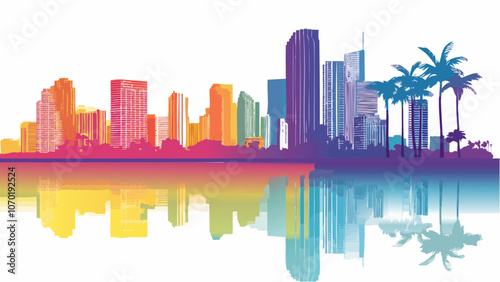 Miami Sunset Skyline