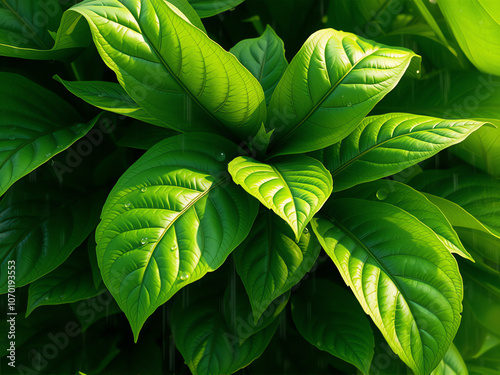 close up of plant with green leaves