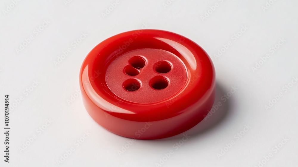 Red Button on White Background: A Sewing Essential Red Button on White Background: A Sewing Essential