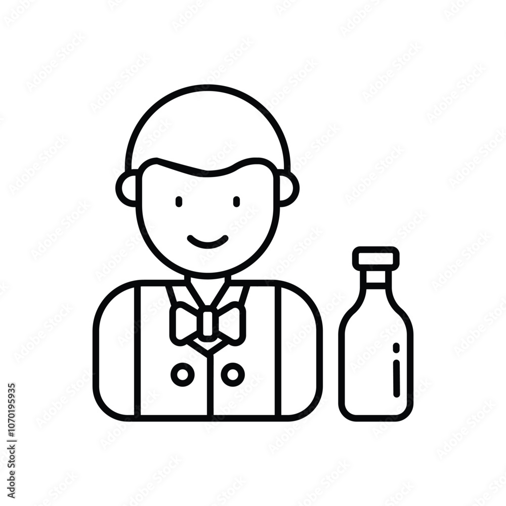 Bartender vector icon stock illustration Bartender vector icon stock illustration