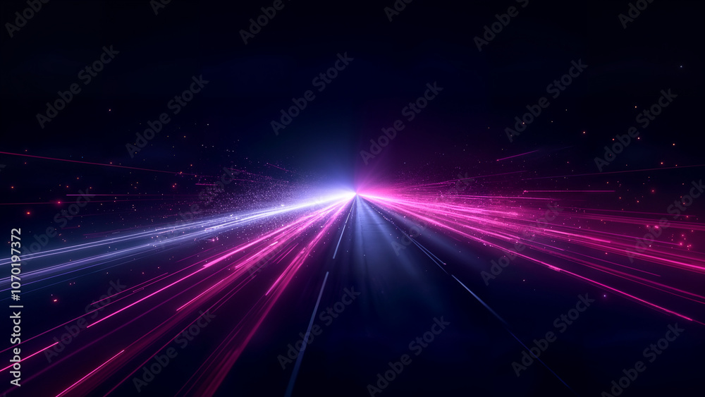 Futuristic Abstract Illustration of Luminous Light Trails with High-Speed Motion Blur on a Contrasting Background Futuristic Abstract Illustration of Luminous Light Trails with High-Speed Motion Blur on a Contrasting Background
