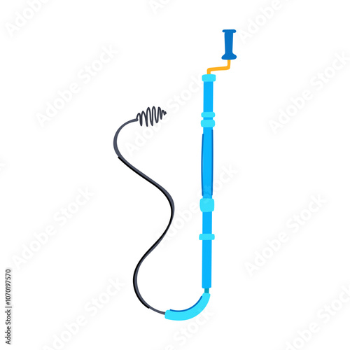 auger drain snake cartoon. manual electric, maintenance sewer, bathroom kitchen auger drain snake sign. isolated symbol vector illustration