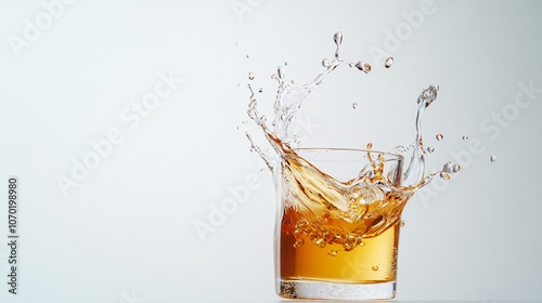 Whiskey Splash: A Golden Explosion in a Glass