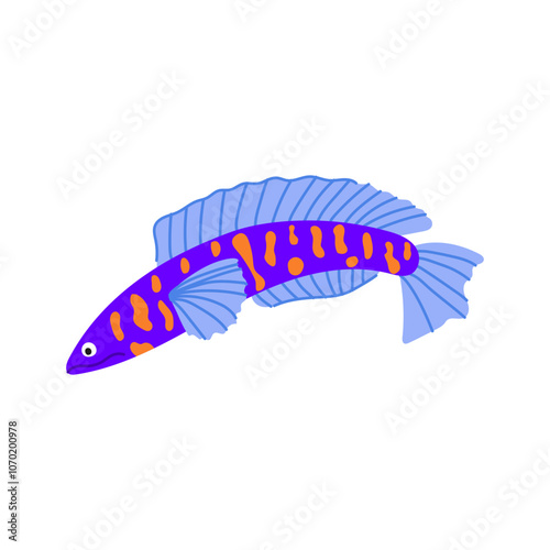 betta exotic fish cartoon. guppy cichlid, angel tetra, gold koi betta exotic fish sign. isolated symbol vector illustration