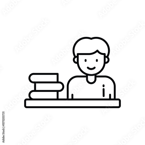 Librarian vector icon stock illustration