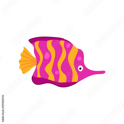 angel exotic fish cartoon. tetra gold, koi arowana, oscar pleco angel exotic fish sign. isolated symbol vector illustration