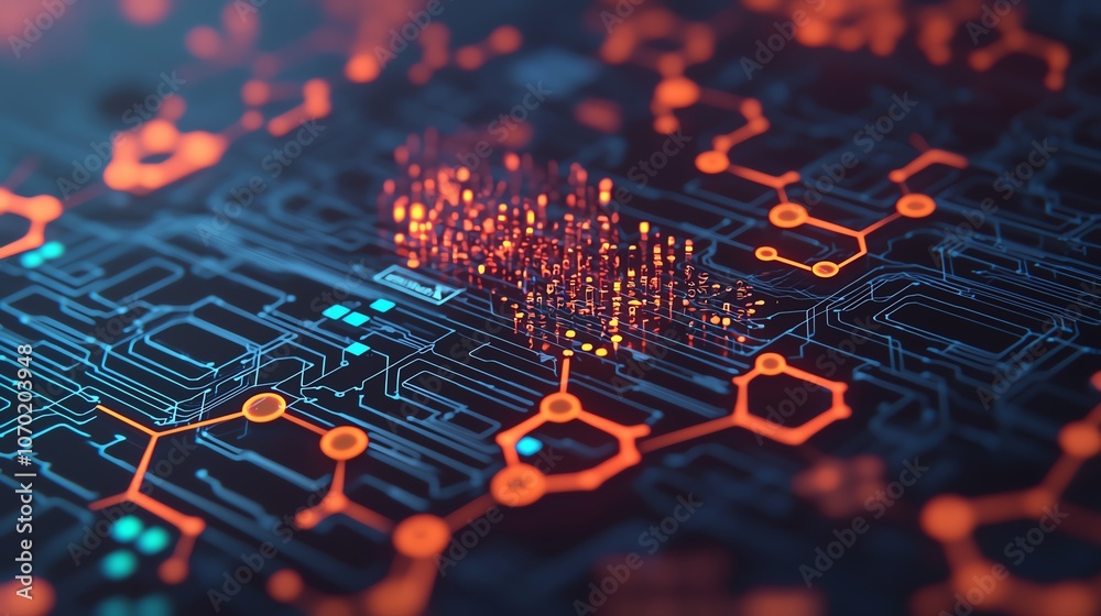 Digital interface displaying molecular drug designs, AIdriven research, 3D illustration Digital interface displaying molecular drug designs, AIdriven research, 3D illustration