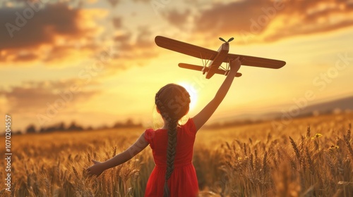 The Girl With Toy Airplane