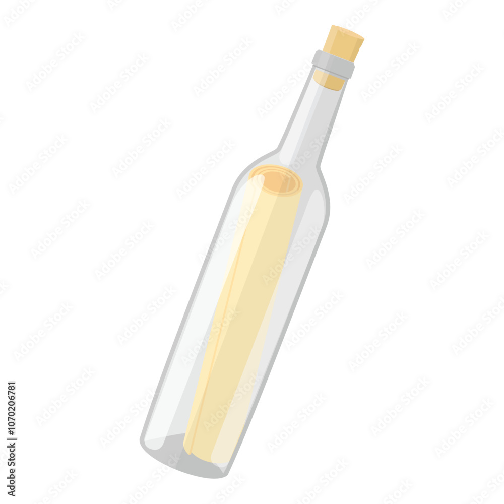 Glass bottle with treasure map inside Glass bottle with treasure map inside