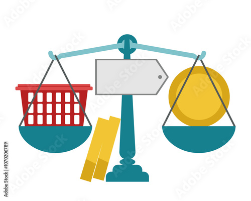 Price controls. Vector simple color flat illustration. 