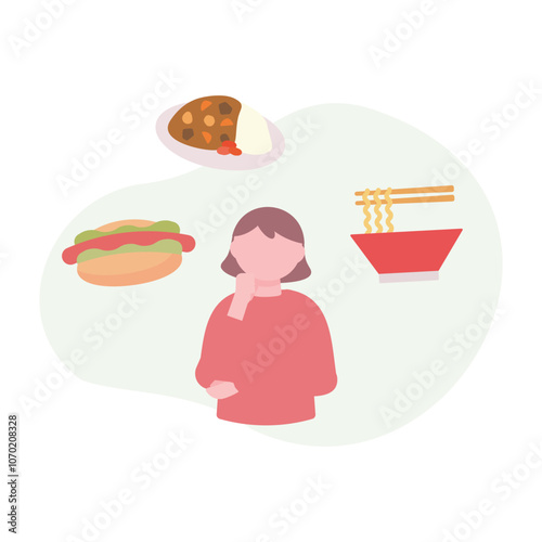 献立について考える女性