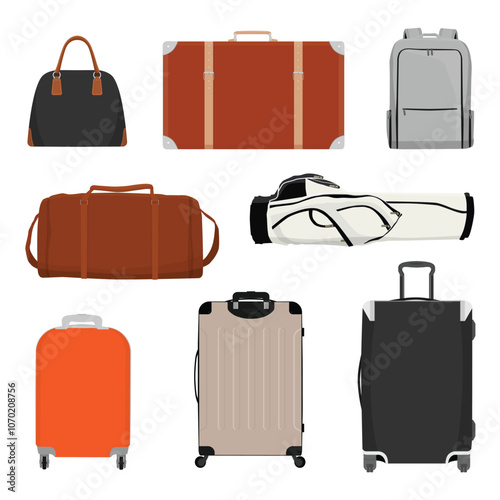 Travel luggage collection. Suitcases, bags and cabin luggage for travel