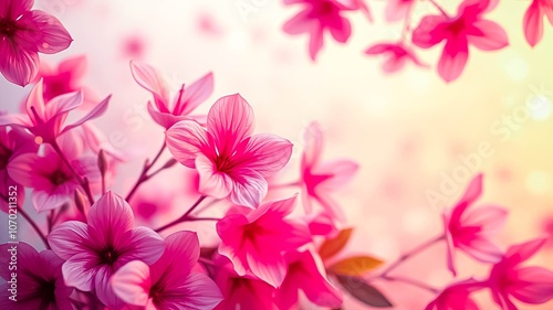 Delicate Pink Blossoms Unfolding in Gentle Sunlight, a Symphony of Soft Hues and Delicate Textures