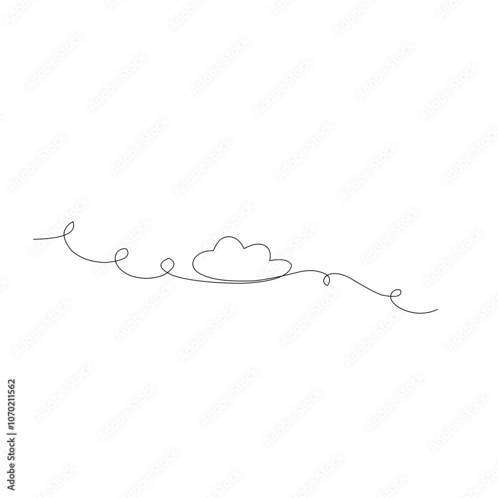 Cloud one line drawing Cloud one line drawing