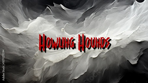 Howling Hounds Happy Halloween Phrase Grunge Animated Text Typography On Smoky Background