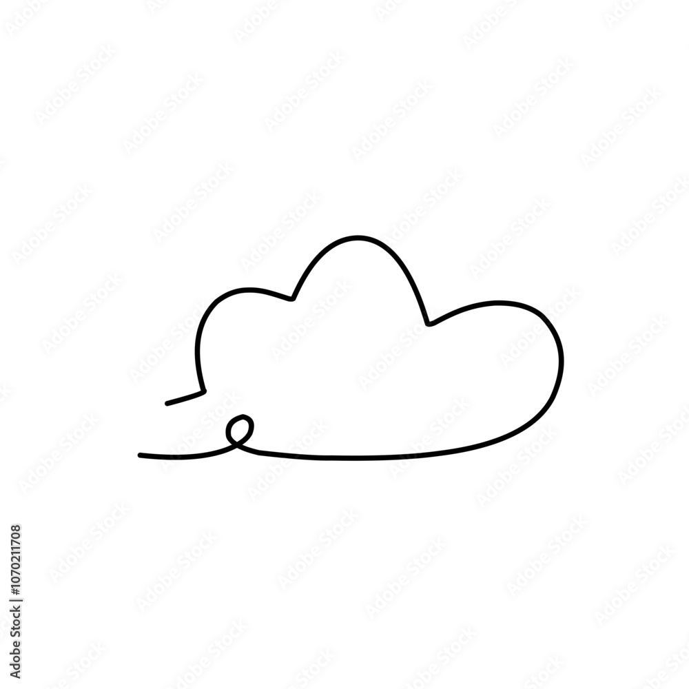 Cloud one line drawing Cloud one line drawing