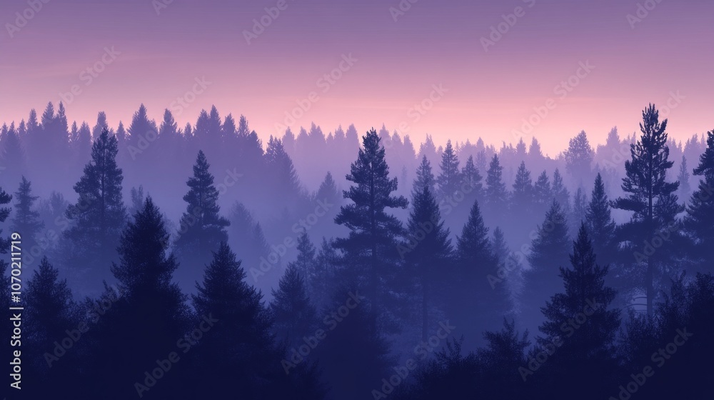 Obraz premium A forest with trees in the background and a sky in the background