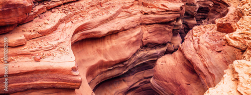 Obraz na płótnie Desert nature landscape. Stone texture. Red canyon in the desert. Abstract stone nature background. Israel. Desert nature landscape. Stone texture. Horizontal banner w salonie