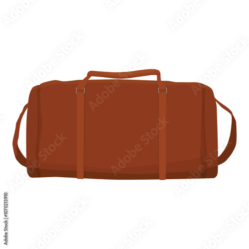 Brown leather duffel bag travel case