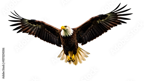 Majestic Bald Eagle in Flight: Symbol of Freedom and Power for Patriotic Designs and Wildlife Conservation Campaigns photo