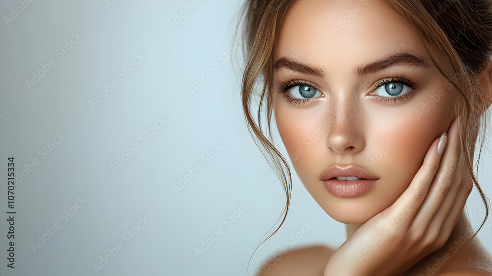 Beautiful Woman with Blue Eyes - Portrait Illustration Beautiful Woman with Blue Eyes - Portrait Illustration