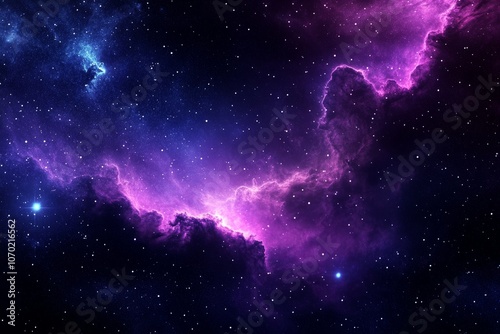 Clouds and galaxies in the universe. Realistic abstract space, with a photorealistic backdrop.