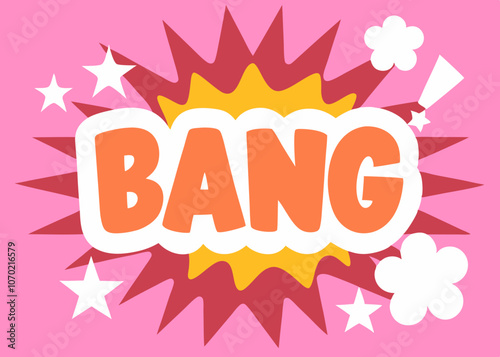 The word “bung” in a cartoon style. Comic book advertising font.