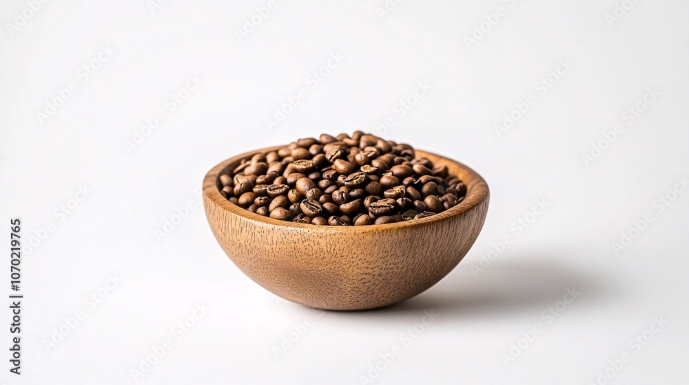 Coffee Beans in Wooden Bowl: Aromatic Roasted Coffee Coffee Beans in Wooden Bowl: Aromatic Roasted Coffee