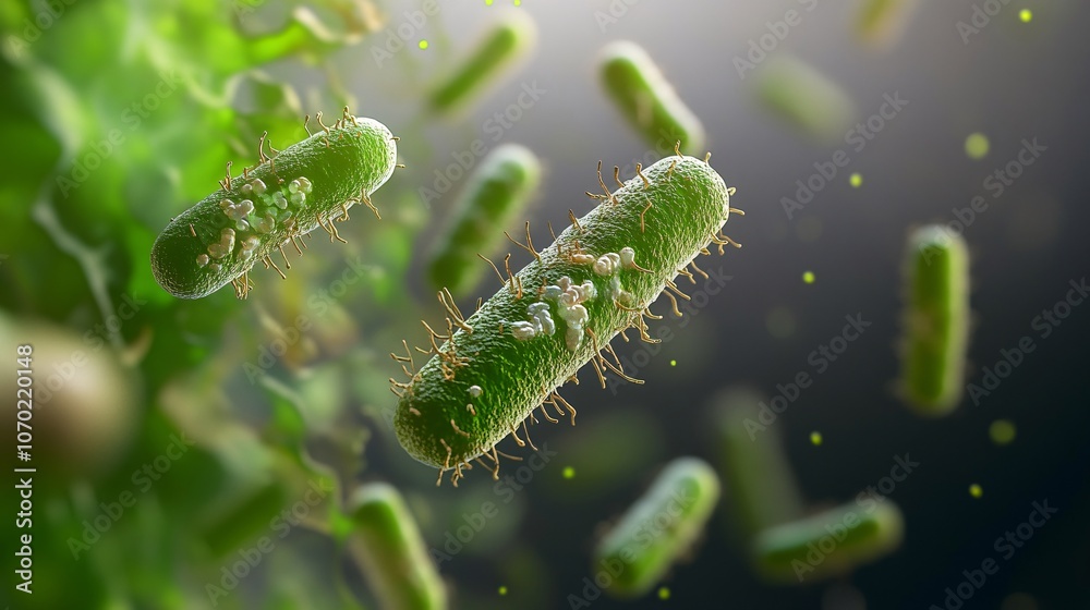 Fototapeta premium Microscopic View of Bacteria: A Detailed Look at Microorganisms