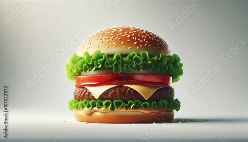 Hamburger white background image