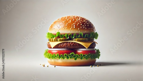 Hamburger white background image