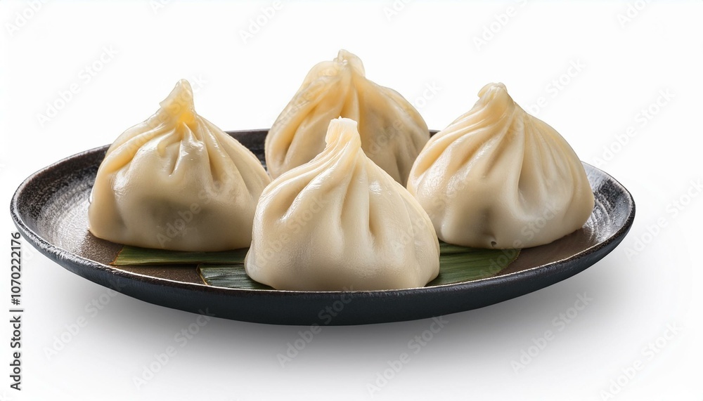 Har gow dumpling side view full length isolate on White background PNG