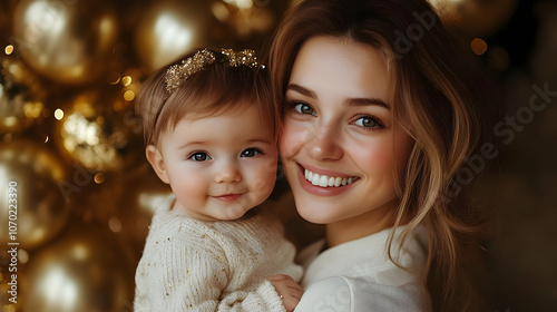 Smiling Mom and Daughter Portrait - Photo