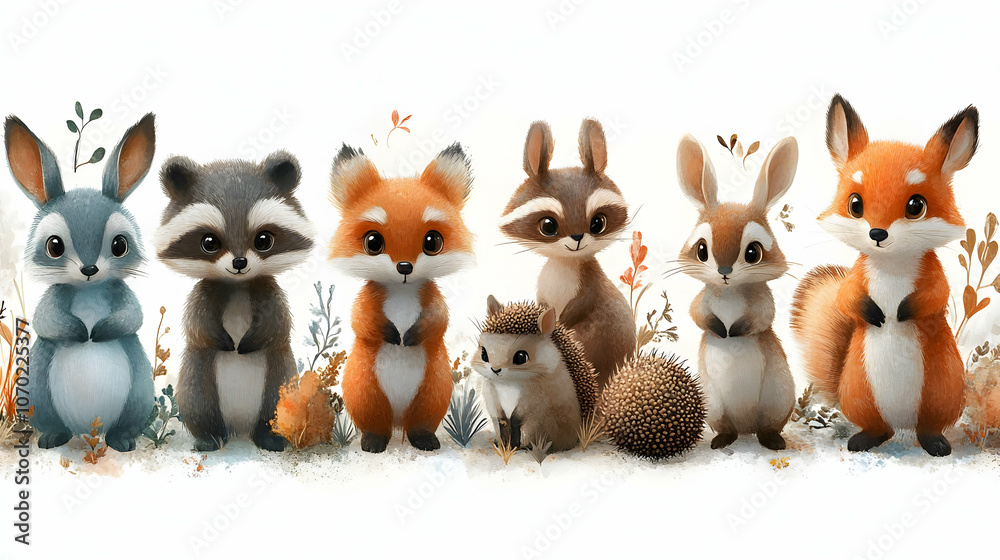 Cute Woodland Animal Illustration Cute Woodland Animal Illustration