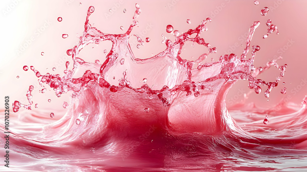 Water Splashing with Pink Background - Illustration Water Splashing with Pink Background - Illustration