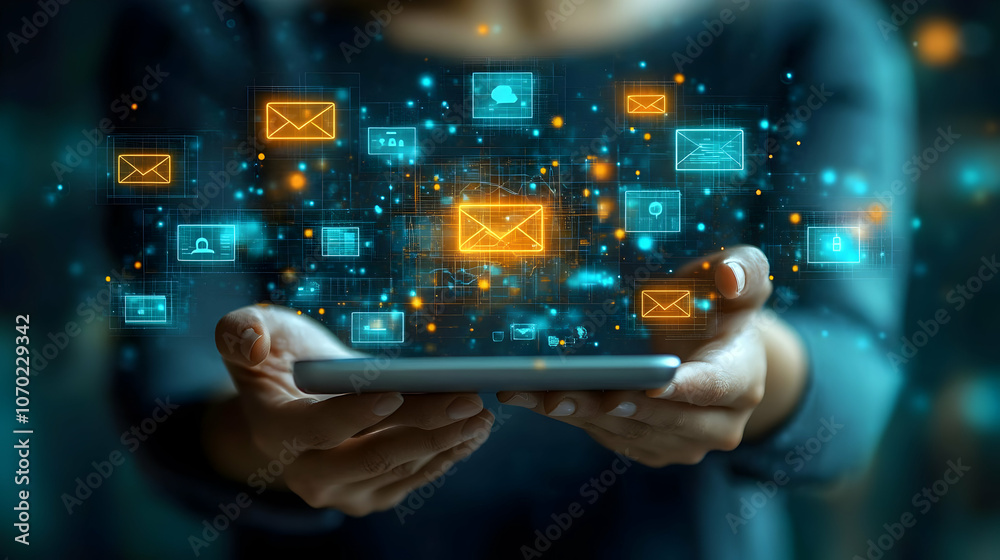 Digital Communication -  Email Icons Illustration