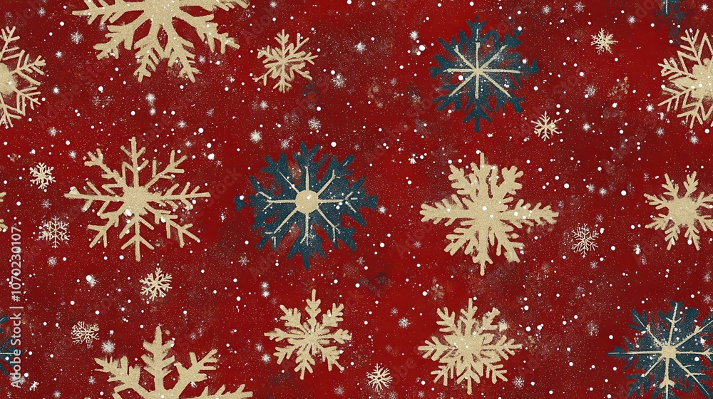 Snowflake Motif in Earthy Hues, a seamless design featuring intricate snowflake shapes layered in warm, organic colors for a cozy aesthetic Snowflake Motif in Earthy Hues, a seamless design featuring intricate snowflake shapes layered in warm, organic colors for a cozy aesthetic