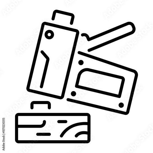 Linear icon of a wood stapler