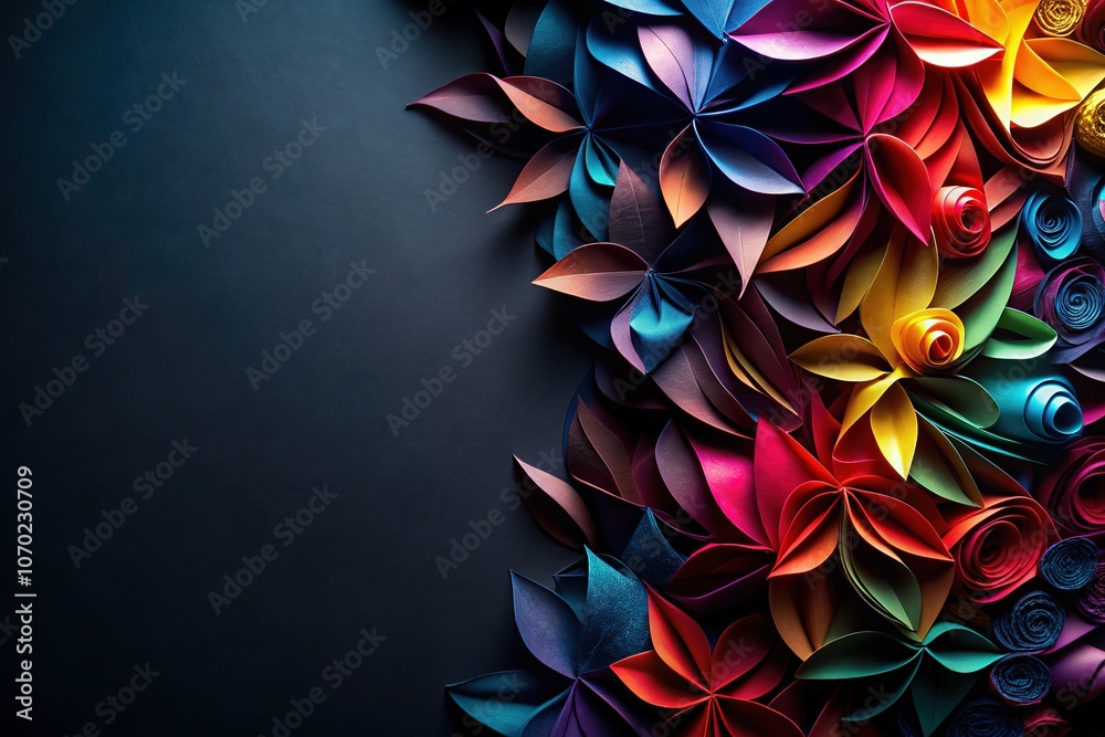 AI-created dark wallpaper, abstract black paper texture.